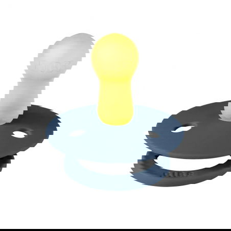 2 Tétines Bibs rondes colour | Bleu ciel et bleu acier - Bibs