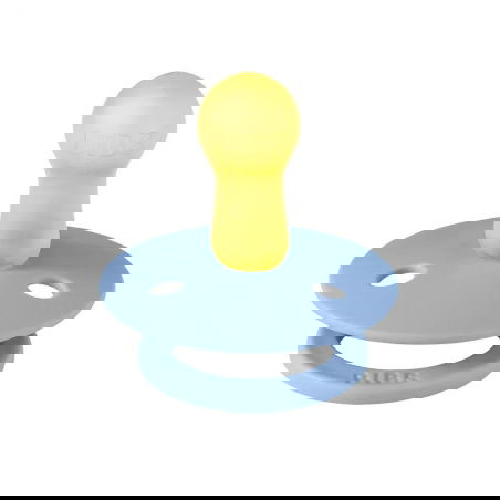 2 Tétines Bibs rondes colour | Bleu ciel et bleu acier - Bibs