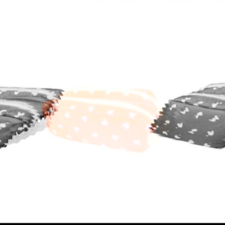 Trousse double | Coeurs beige - Atelier wagram