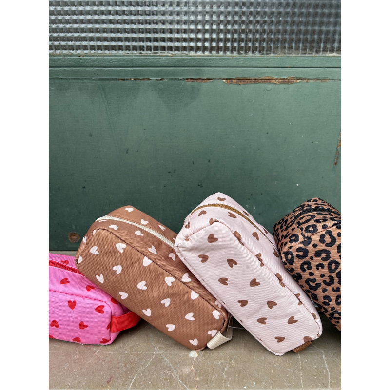 Trousse simple | Coeurs marron