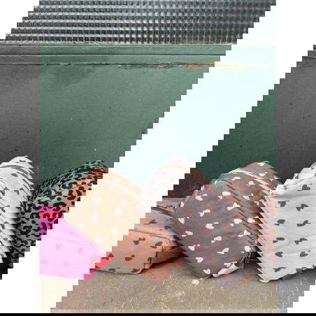 Trousse simple | Coeurs marron - Atelier wagram