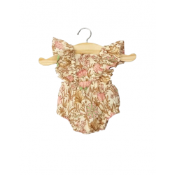 Barboteuse Lou poupée |  Barboteuse rétro Lou en gaze de coton Indienne rosée