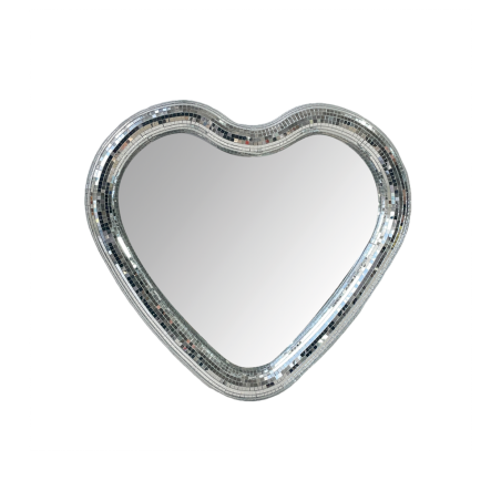 Miroir disco cœur 30 cm | Argent - Opjet