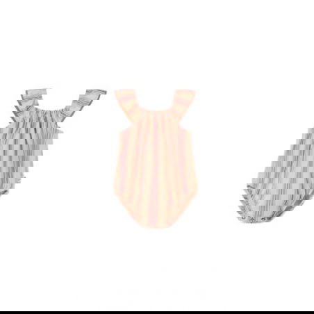 Barboteuse rayée Rue | Rose - Cozmo