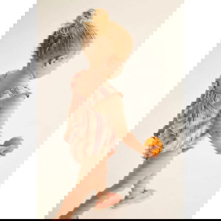 Barboteuse rayée Rue | Rose - Cozmo