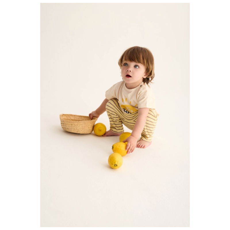 Pantalon en éponge Jasper | Rayé jaune