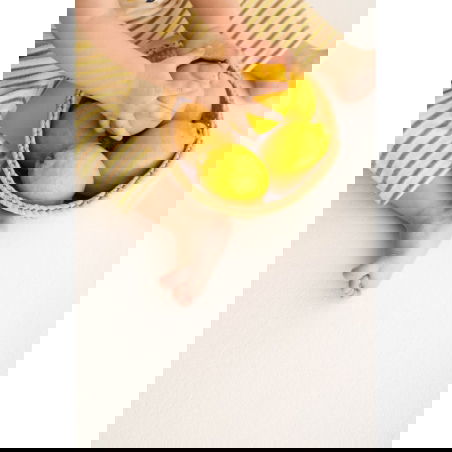 Pantalon en éponge Jasper | Rayé jaune - Cozmo