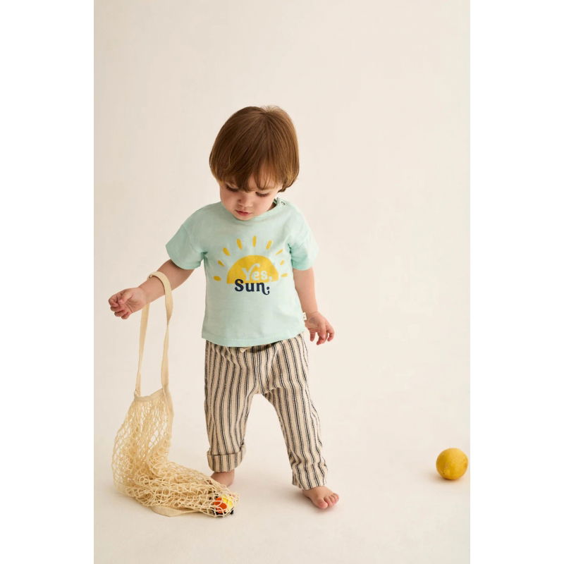 Pantalon à rayures Enzo | Ivoire