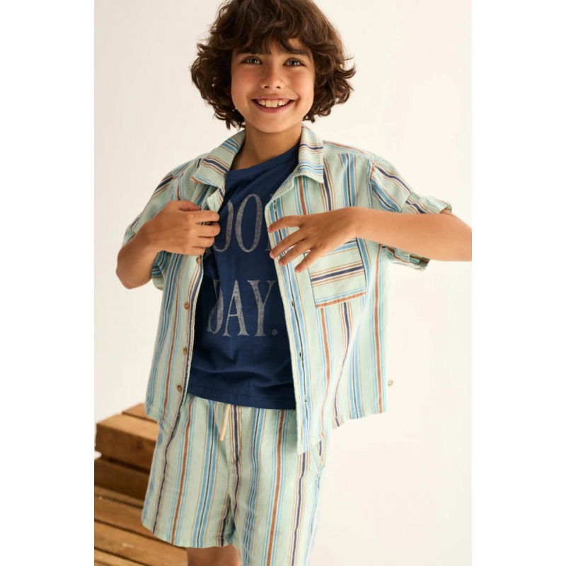 Short Zion à rayures | Ivoire