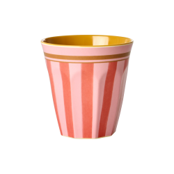 Gobelet medium | Organic Stripes Print Rose - Rice