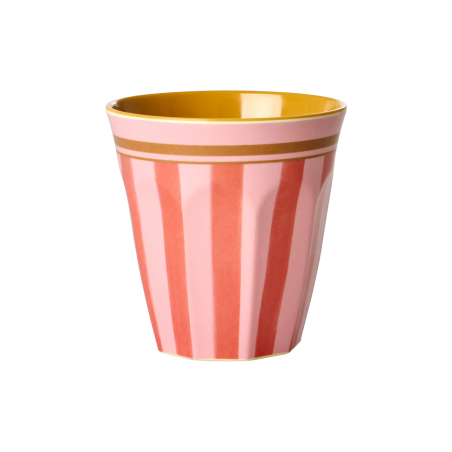 Gobelet medium | Organic Stripes Print Rose - Rice