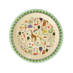 Assiette | Fun Fair Print Menthe - Rice