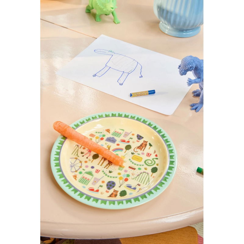Assiette | Fun Fair Print Menthe