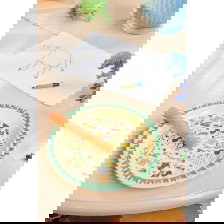 Assiette | Fun Fair Print Menthe - Rice