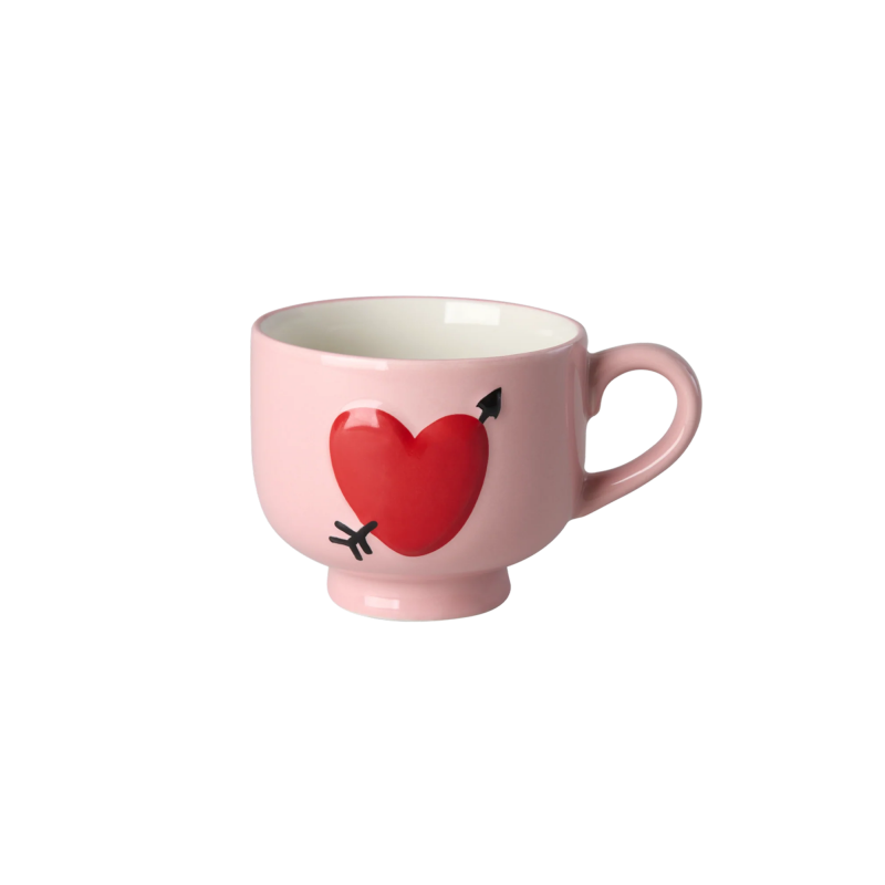 Céramique Mug | Embossed Heart Design Rose