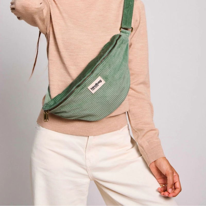 Sac banane Sasha | Velours Vert D'eau