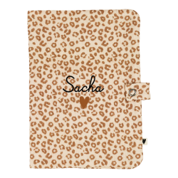 Protège carnet santé | Gaze Léopard - Atelier wagram