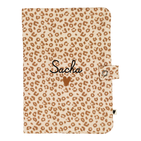 Protège carnet santé | Gaze Léopard - Atelier wagram