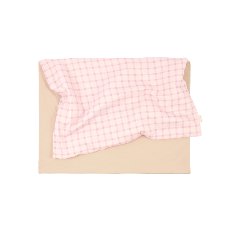Couverture nouveau-né | Carreaux mauve et rose