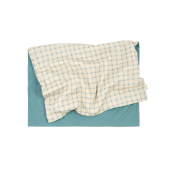 Couverture nouveau-né | Carreaux bleu jaune - Nobodinoz