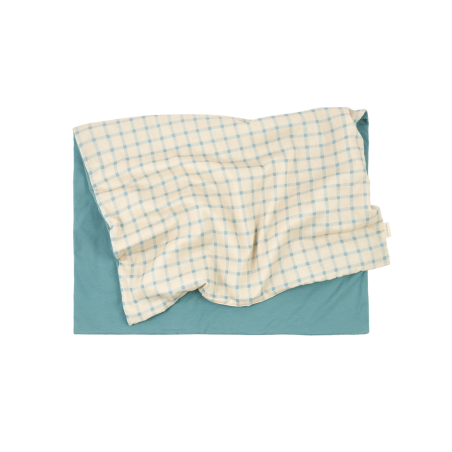 Couverture nouveau-né | Carreaux bleu jaune - Nobodinoz