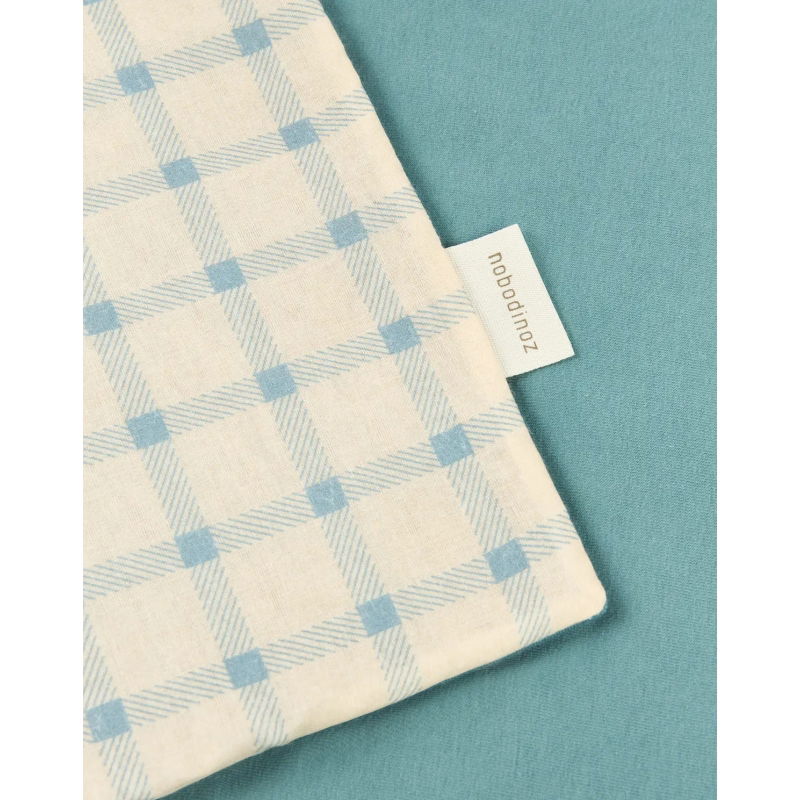 Couverture nouveau-né | Carreaux bleu jaune