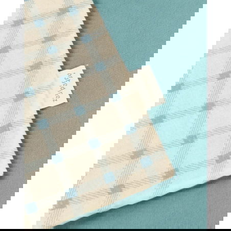 Couverture nouveau-né | Carreaux bleu jaune - Nobodinoz