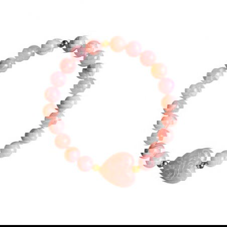 Bracelet perles roses - Coeur rose - Almati