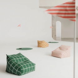 Fauteuil Pouf enfant | Moutarde et sable