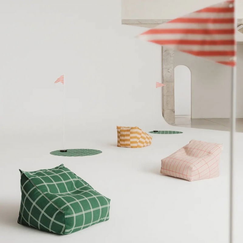 Pouf enfant | Moutarde et sable