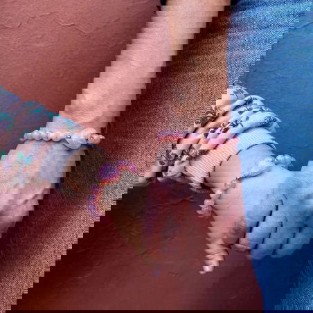 Bracelet enfant perles roses - Coeur rose - Almati