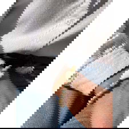 Bracelet perles beiges - Coeur écru - Almati