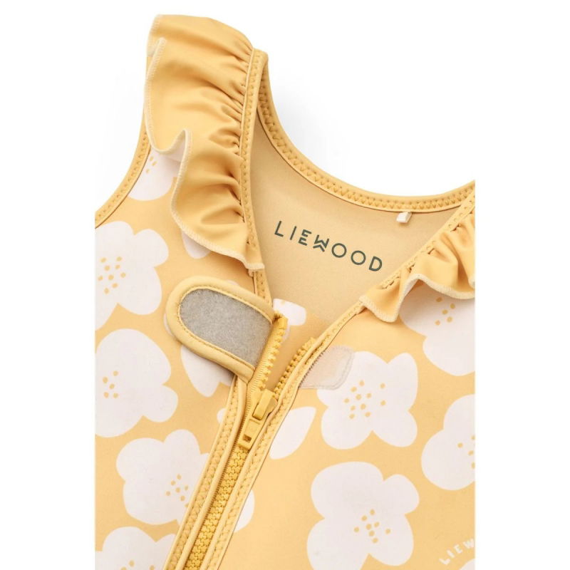 Gilet de piscine avec volants | Flower lemon yellow