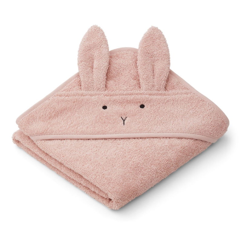 Cape de bain coton bio | Lapin corail