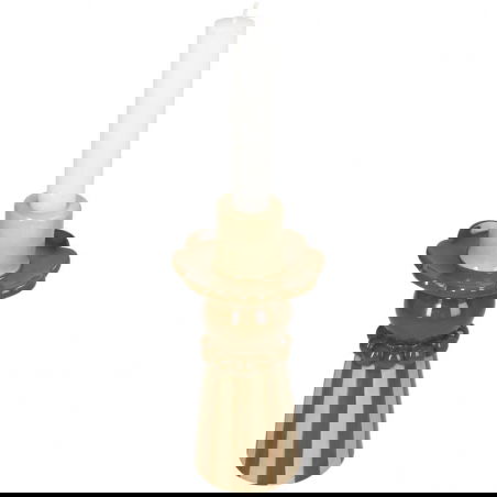 Bougeoir en grès beige 20 cm - Sélection déco