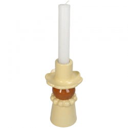 Bougeoir en grès beige 15 cm - Sélection déco