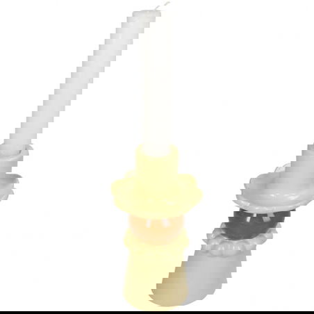 Bougeoir en grès beige 15 cm - Sélection déco