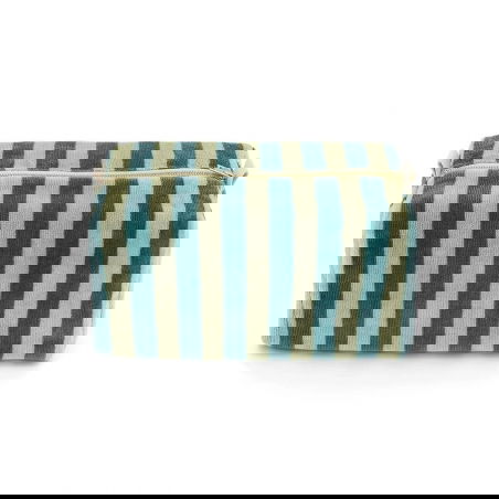 Trousse Vic éponge | Rayures kaki bleu