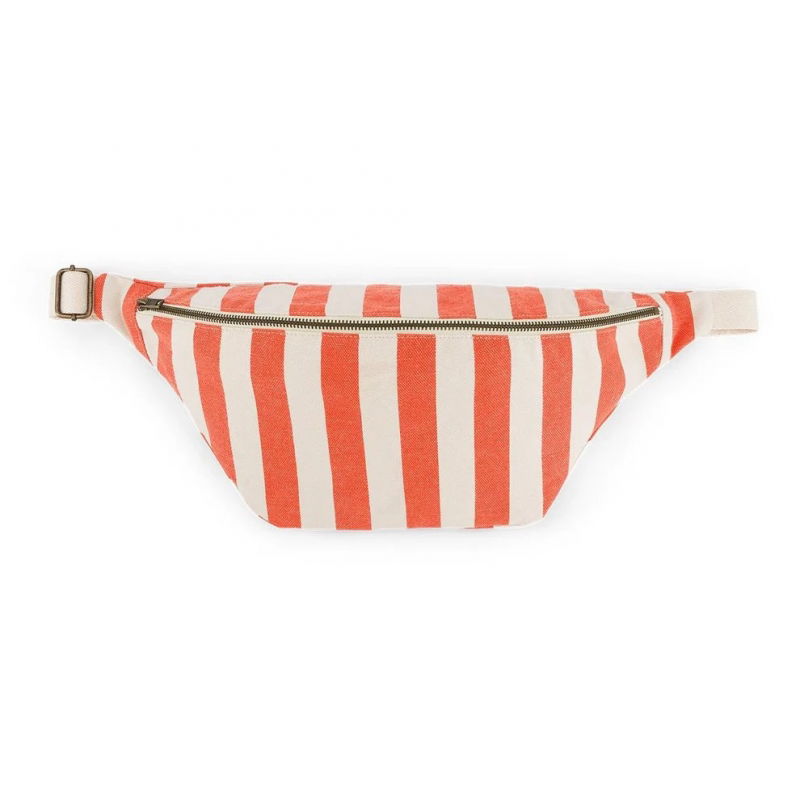 Sac banane | Rayures Greige/Tomato