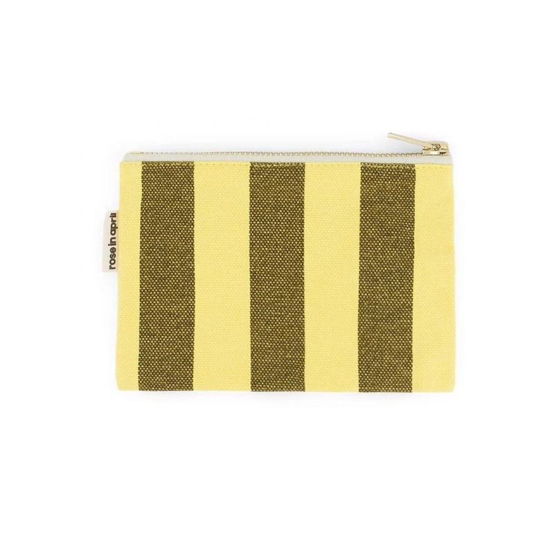 Porte monnaie | Rayures Olive/Lemon