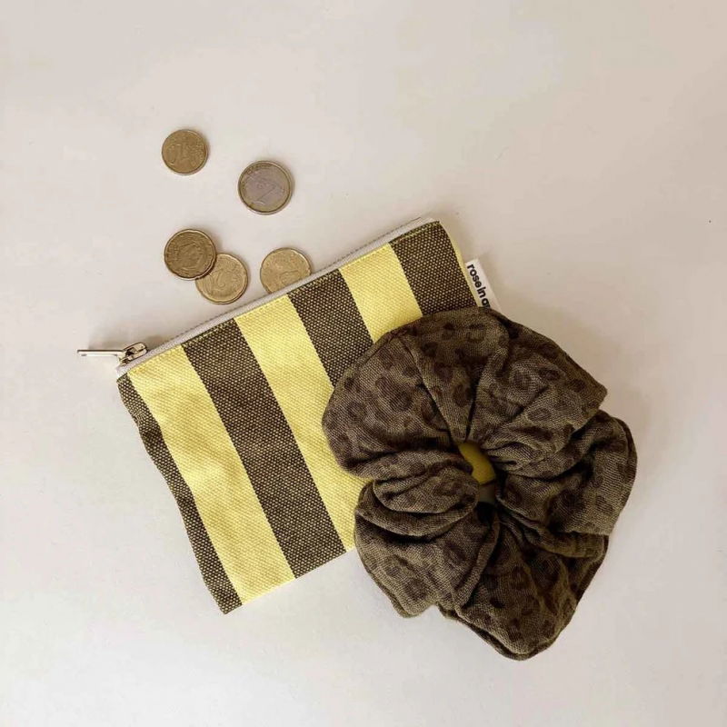 Porte monnaie | Rayures Olive/Lemon