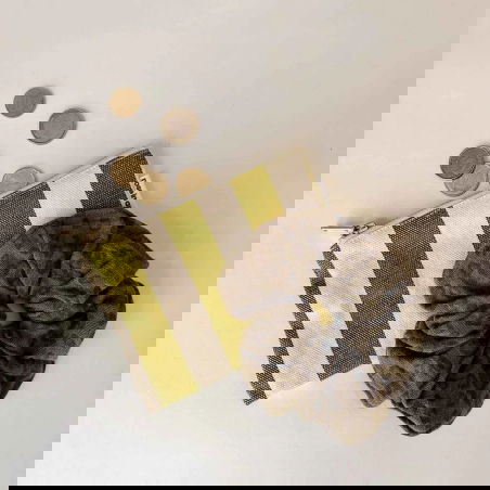 Porte monnaie | Rayures Olive/Lemon - Rose in April