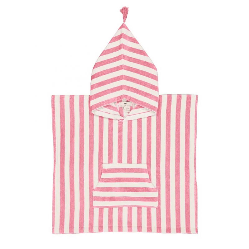 Poncho à rayures 1-3 ans | Strawberry