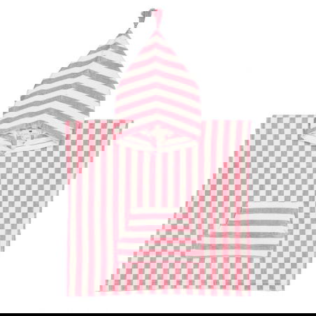 Poncho à rayures 1-3 ans | Strawberry - Rose in April