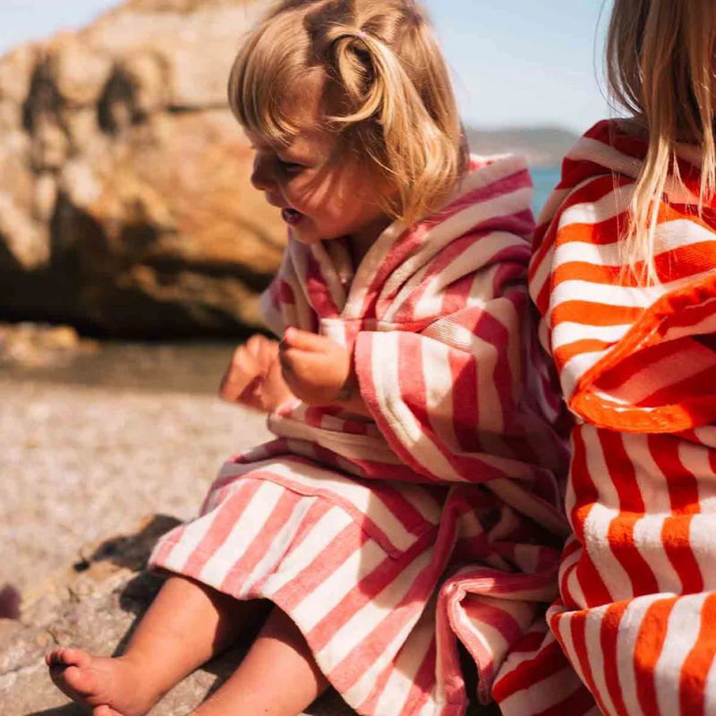 Poncho à rayures 1-3 ans | Strawberry