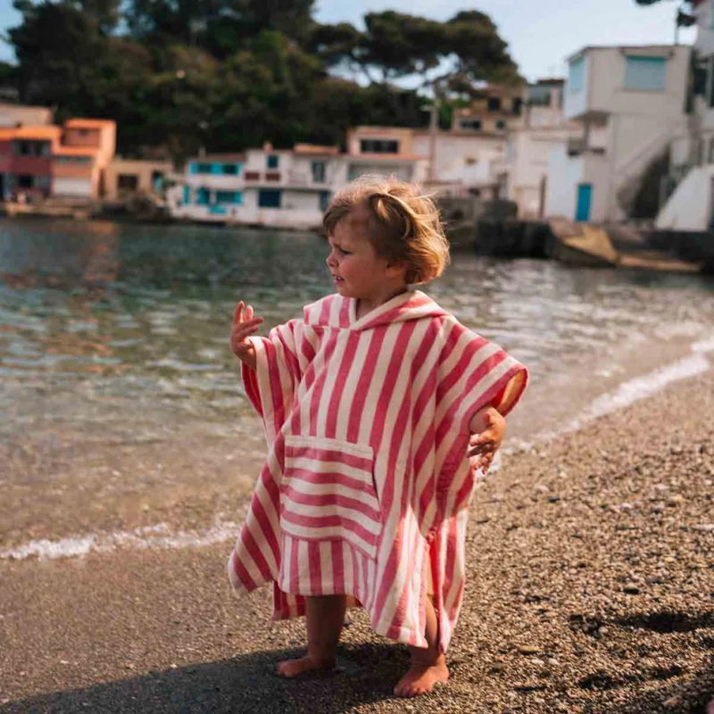 Poncho à rayures 1-3 ans | Strawberry