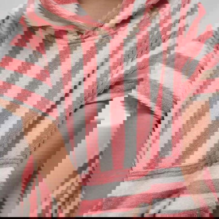 Poncho à rayures 1-3 ans | Strawberry - Rose in April