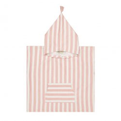 Poncho à rayures 4-6 ans | Rose clair - Rose in April