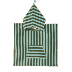 Poncho à rayures 1-3 ans | Kaki/Bleu