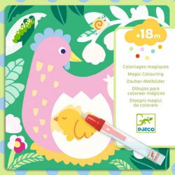 Coloriages magiques | Coucou caché maman-bébé du jardin - Djeco